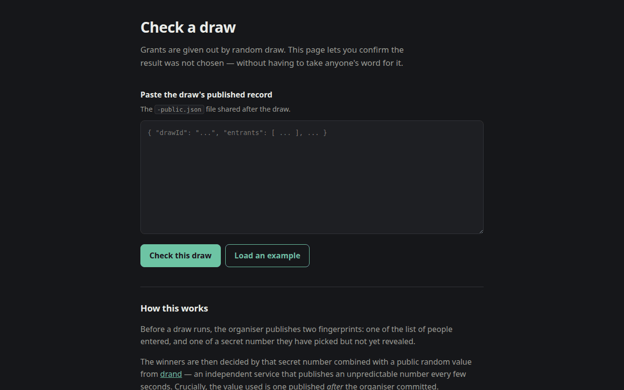 Check a Draw screenshot