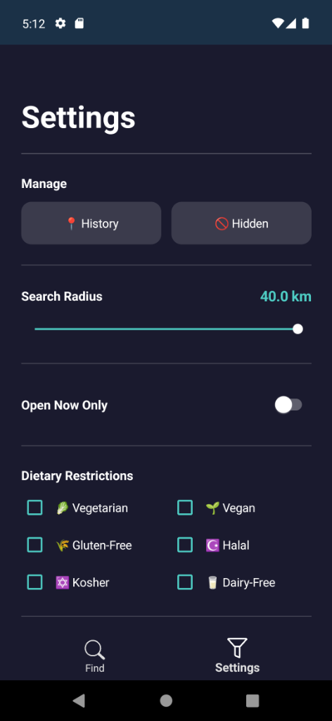 App Settings